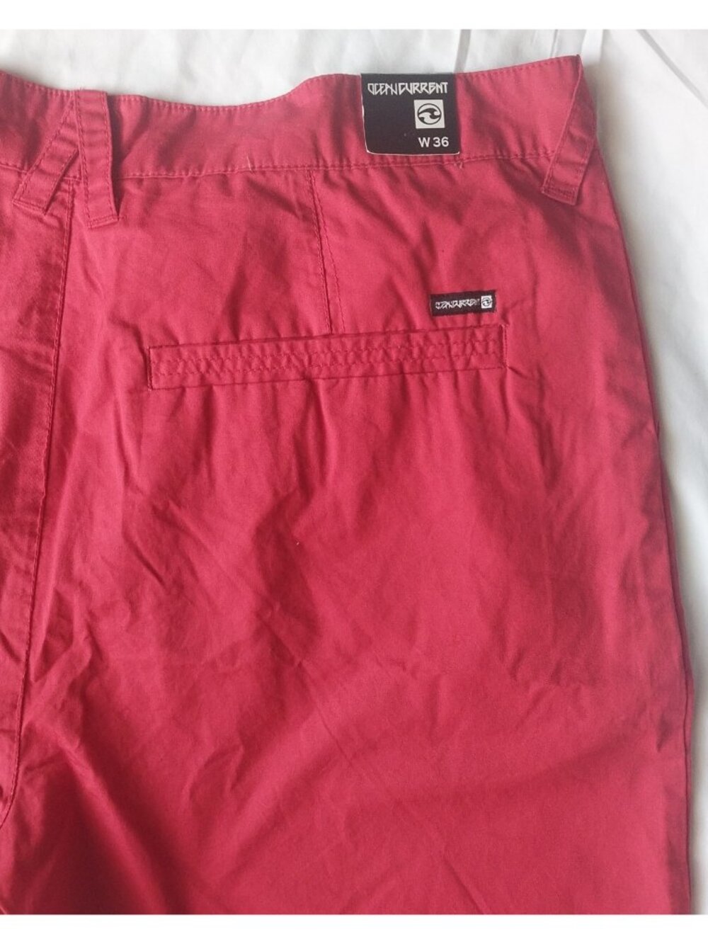Ocean Current Chino Board Shorts Red Size 36 New - Picture 2 of 4